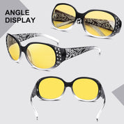 HAOLOTA Women Night Vision Driving Glasses Polarized HD Yellow Tinted Anti Glare NV0008