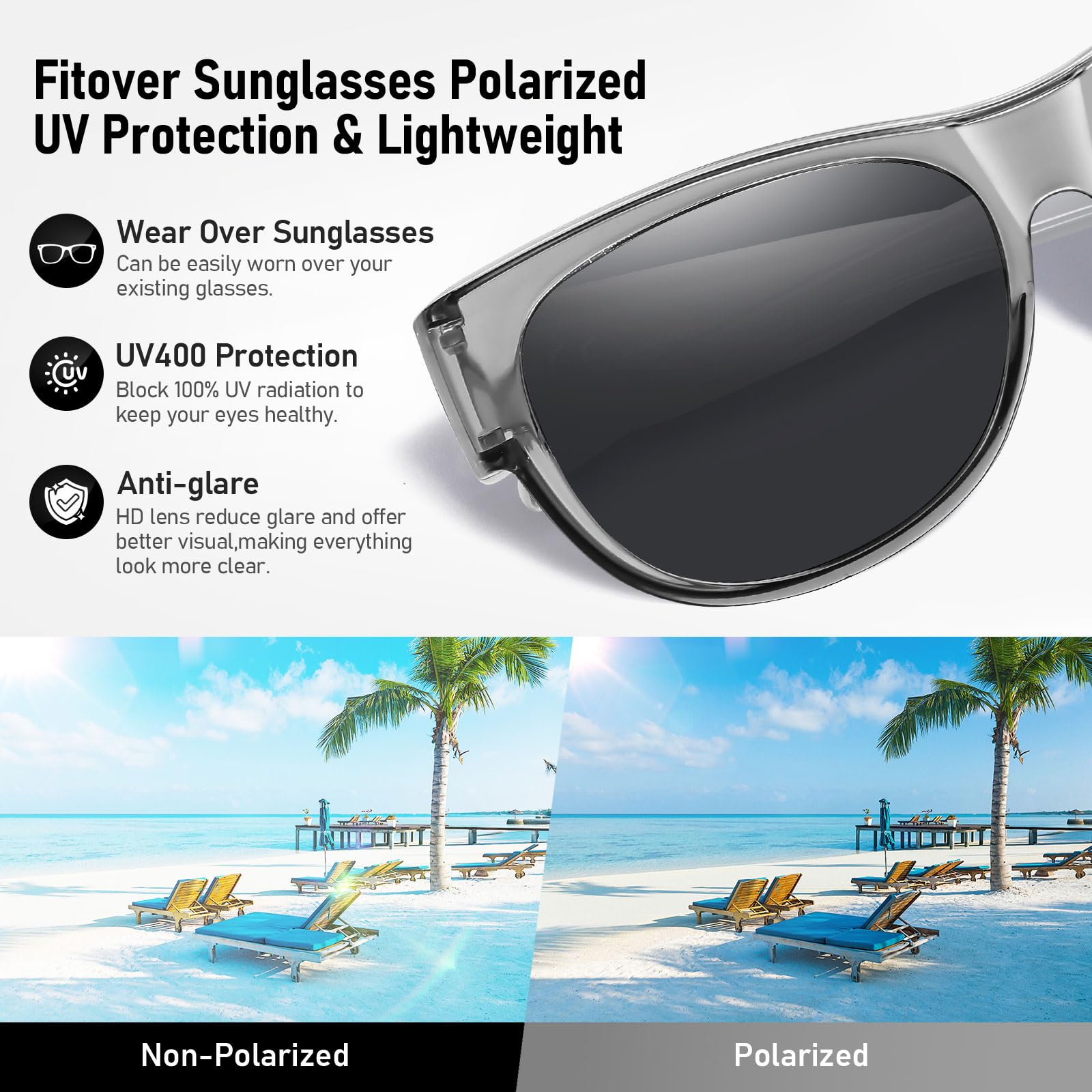 HAOLOTA Cat Eye Sunglasses for Women Polarized Sunglasses Wear Over Glasses SG0173