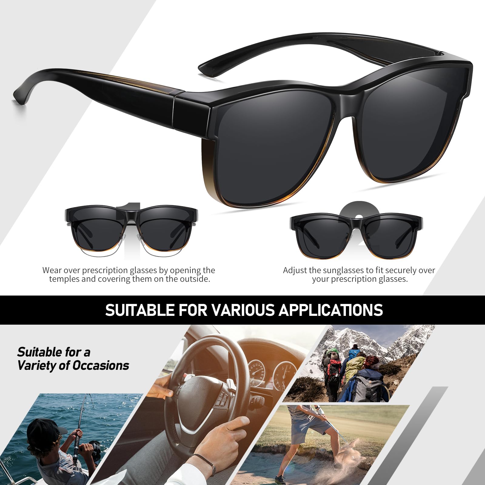 HAOLOTA Fit-Over Sunglasses-Polarized for Men Square Shades Oversized SG0174L