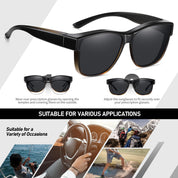 HAOLOTA Fit-Over Sunglasses-Polarized for Men Square Shades Oversized SG0174L