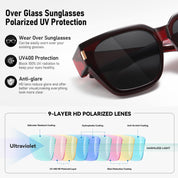 HAOLOTA Fit-Over Sunglasses for Women Men Square Shapes UV Protection SG0512