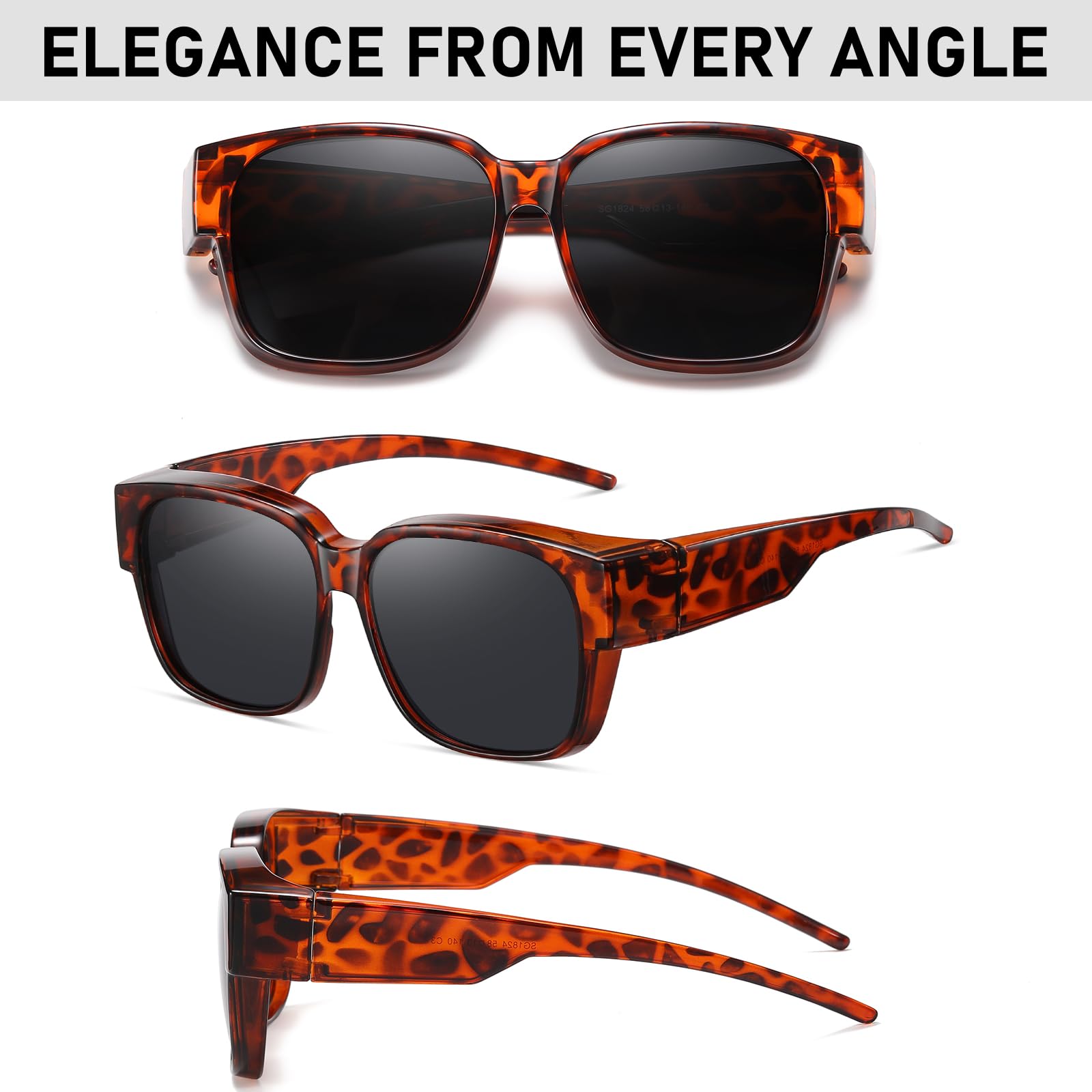 HAOLOTA 3pcs Polarized Fit Over Glasses Sunglasses Men Women UV400 Protection SG1824-3P