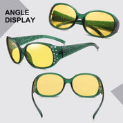 HAOLOTA Women Night Vision Driving Glasses Polarized HD Yellow Tinted Anti Glare NV0008
