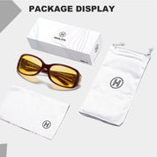HAOLOTA Women Night Vision Driving Glasses Polarized HD Yellow Tinted Anti Glare NV0012