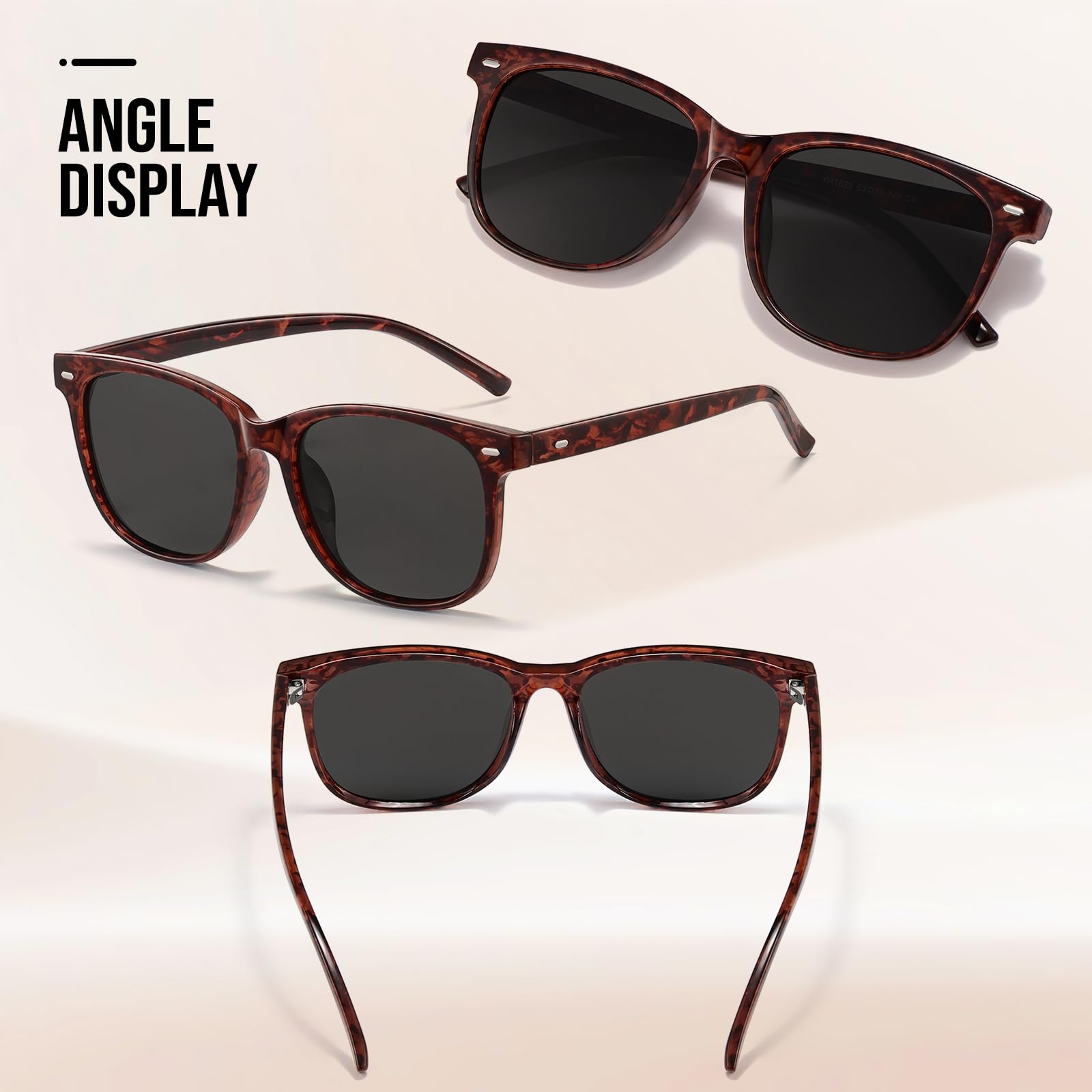 HAOLOTA 2pcs Classic Round Polarized Sunglasses for Women UV400 Protection SG1825-2P