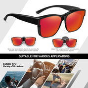 HAOLOTA Fit-Over Sunglasses Polarized for Men Square Shades UV400 Protection SG0174M