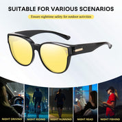 HAOLOTA Fit Over Polarized Driving Sunglasses for Women, Large Trendy Cat Eye UV Protection NV0189