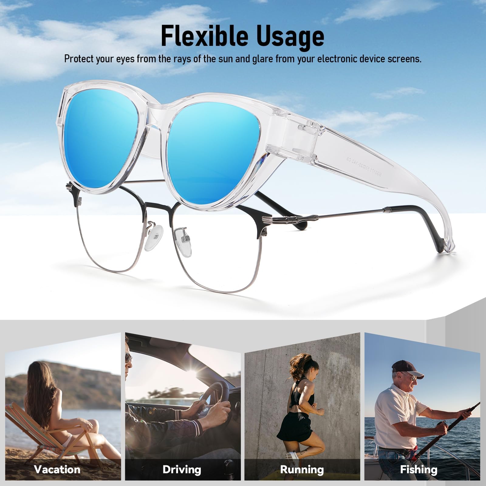 HAOLOTA Polarized Fit Over Sunglasses for Women Cat Eye for Prescription Glasses SG0171