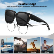 HAOLOTA Fit-Over Sunglasses for Women Men Square Shapes UV Protection SG0512