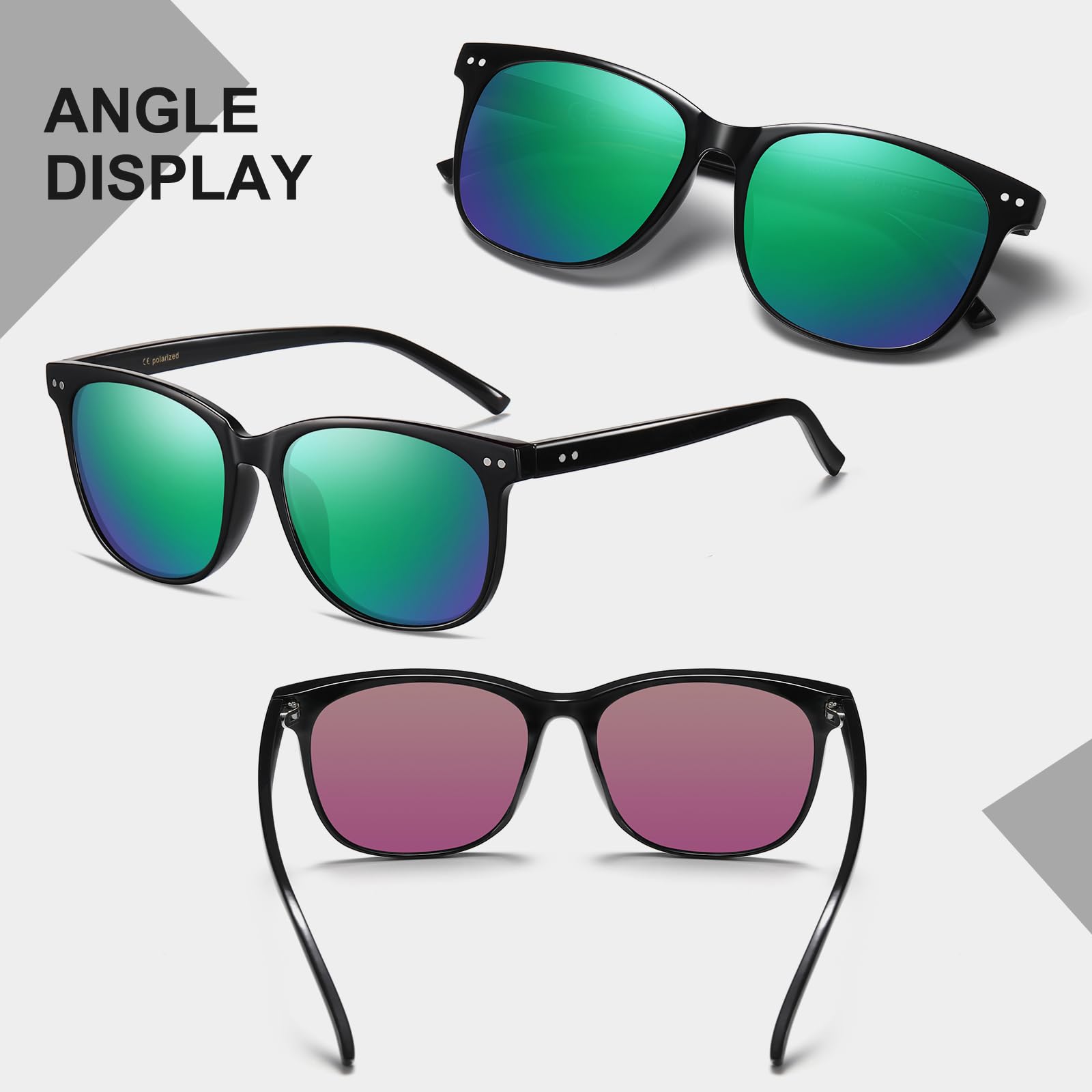 HAOLOTA 2pcs Classic Round Polarized Sunglasses for Women Men Lightweight SG8081-2P