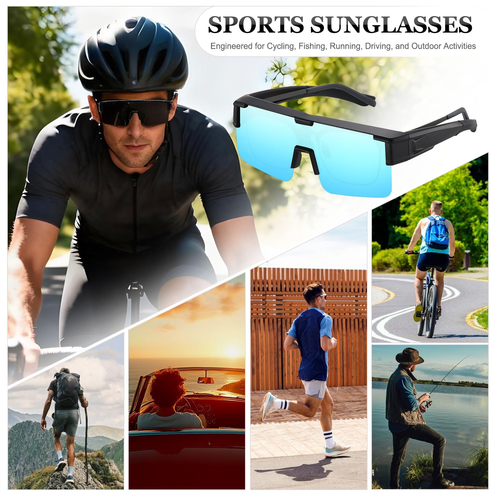 HAOLOTA Cycling Sunglasses Over Glasses for Men Outdoors UV Protection SG0191