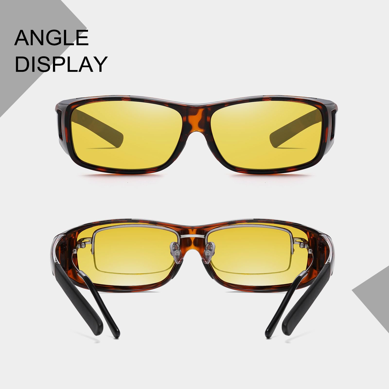 HAOLOTA Night Vision Driving Over Glasses, Nighttime Glasses Men Women Anti Glare NV0154