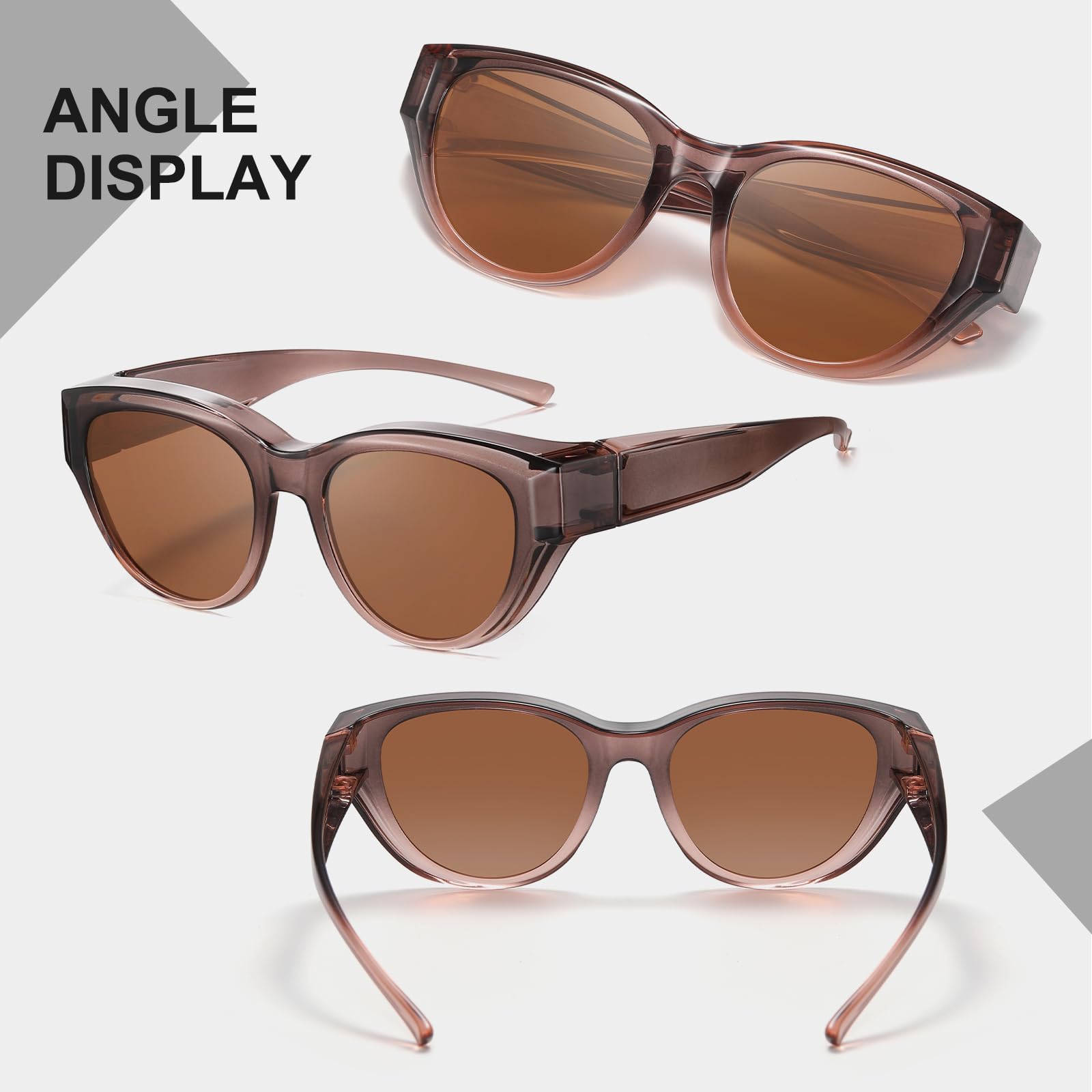 HAOLOTA Polarized Fit Over Sunglasses for Women Cat Eye for Prescription Glasses SG0171