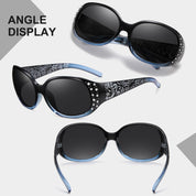 HAOLOTA Polarized Sunglasses for Women Rhinestone Wrap Around SG0008