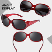 HAOLOTA Polarized Sunglasses for Women Rhinestone Wrap Around SG0008