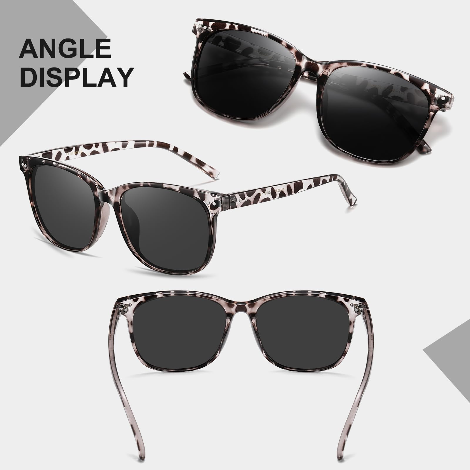 HAOLOTA 2pcs Classic Round Polarized Sunglasses for Women Men Lightweight SG8081-2P