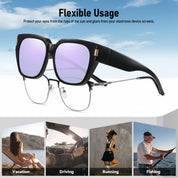 HAOLOTA Fit-Over Sunglasses for Women Men Square Shapes UV Protection SG0512
