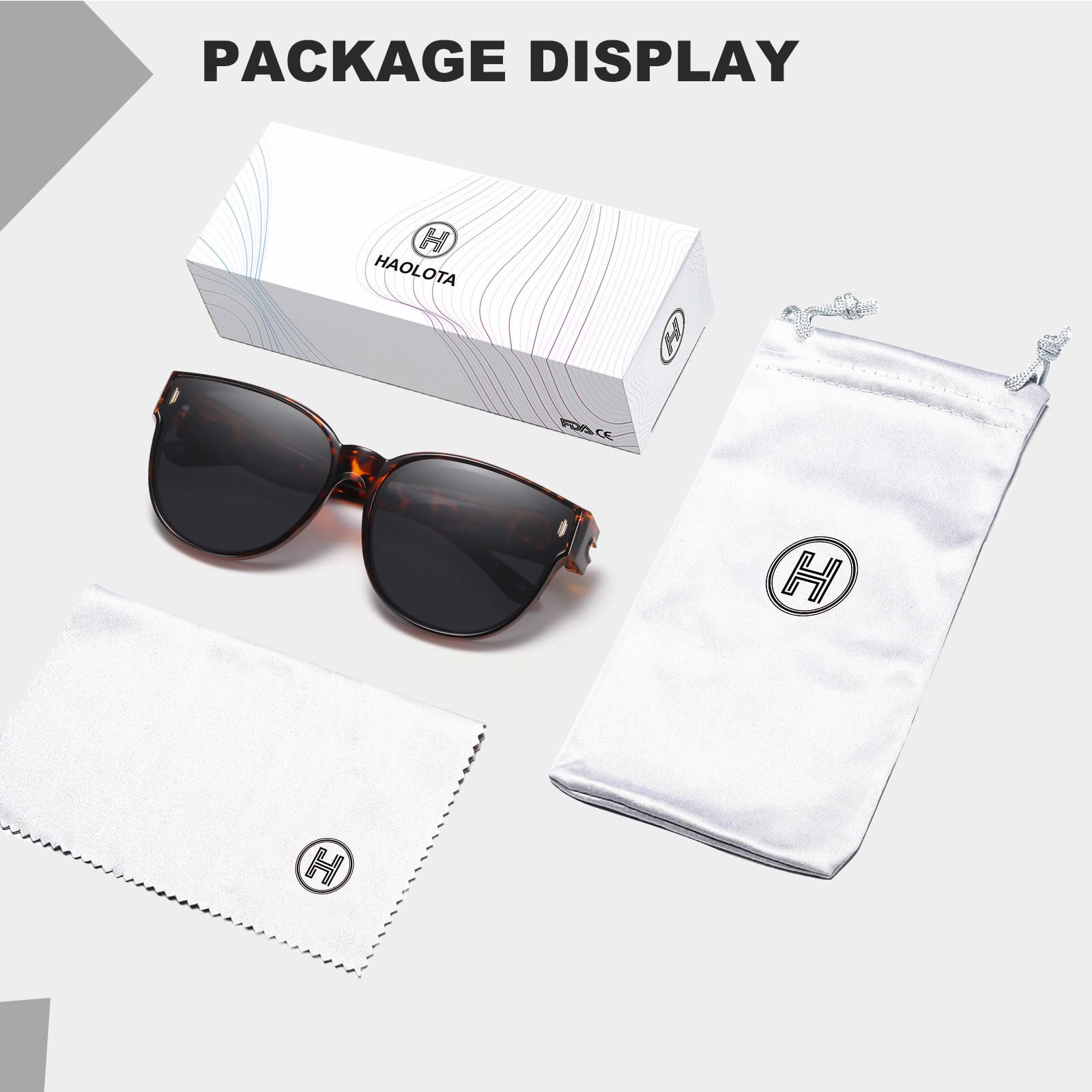HAOLOTA Cat Eye Sunglasses for Prescription Glasses Women TR90 Lightweight SG0189