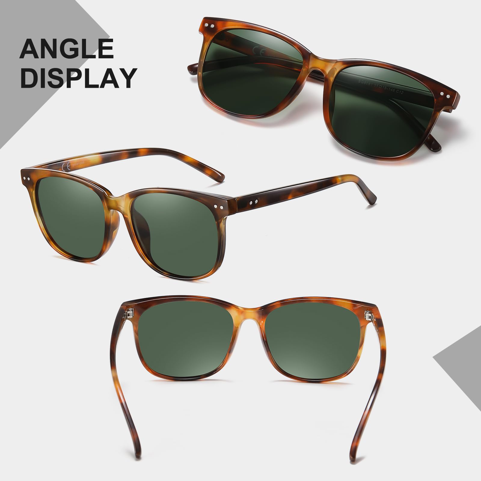 HAOLOTA 2pcs Classic Round Polarized Sunglasses for Women Men Lightweight SG8081-2P