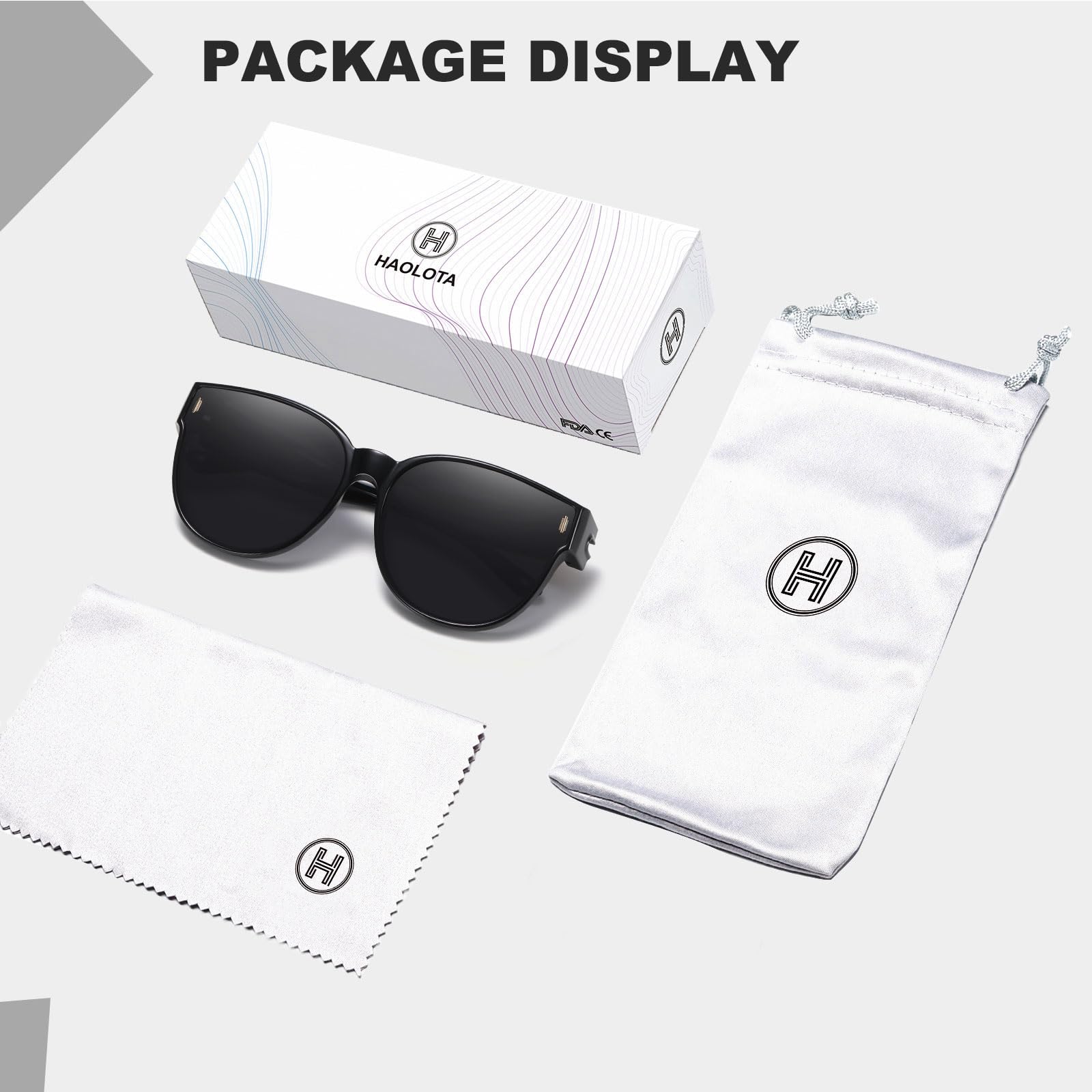 HAOLOTA Cat Eye Sunglasses for Prescription Glasses Women TR90 Lightweight SG0189