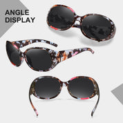 HAOLOTA Polarized Sunglasses for Women Rhinestone Wrap Around SG0008