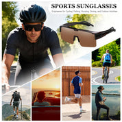 HAOLOTA Cycling Sunglasses Over Glasses for Men Outdoors UV Protection SG0191