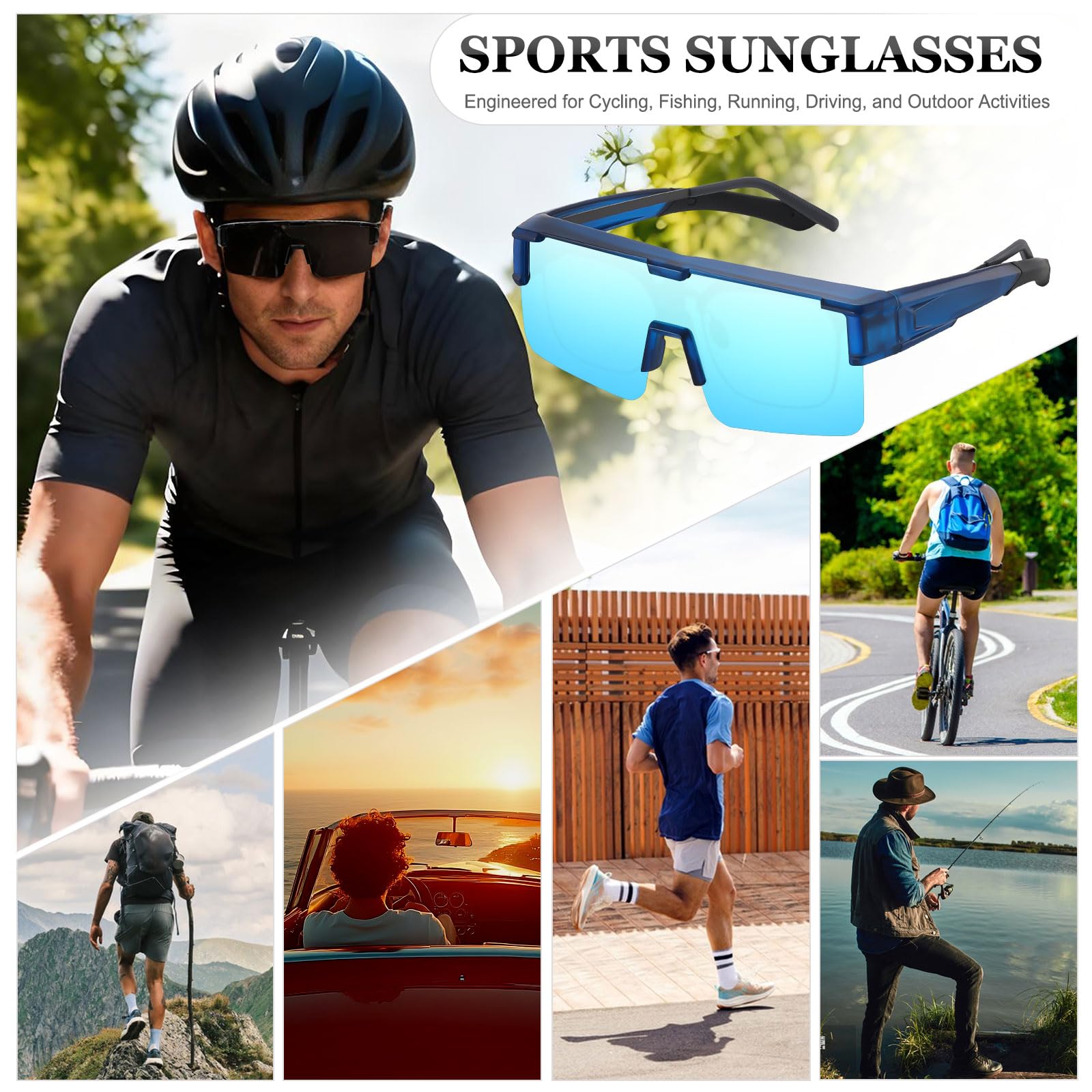 HAOLOTA Cycling Sunglasses Over Glasses for Men Outdoors UV Protection SG0191
