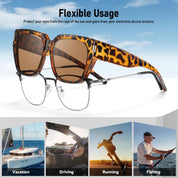 HAOLOTA Fit-Over Sunglasses for Women Men Square Shapes UV Protection SG0512