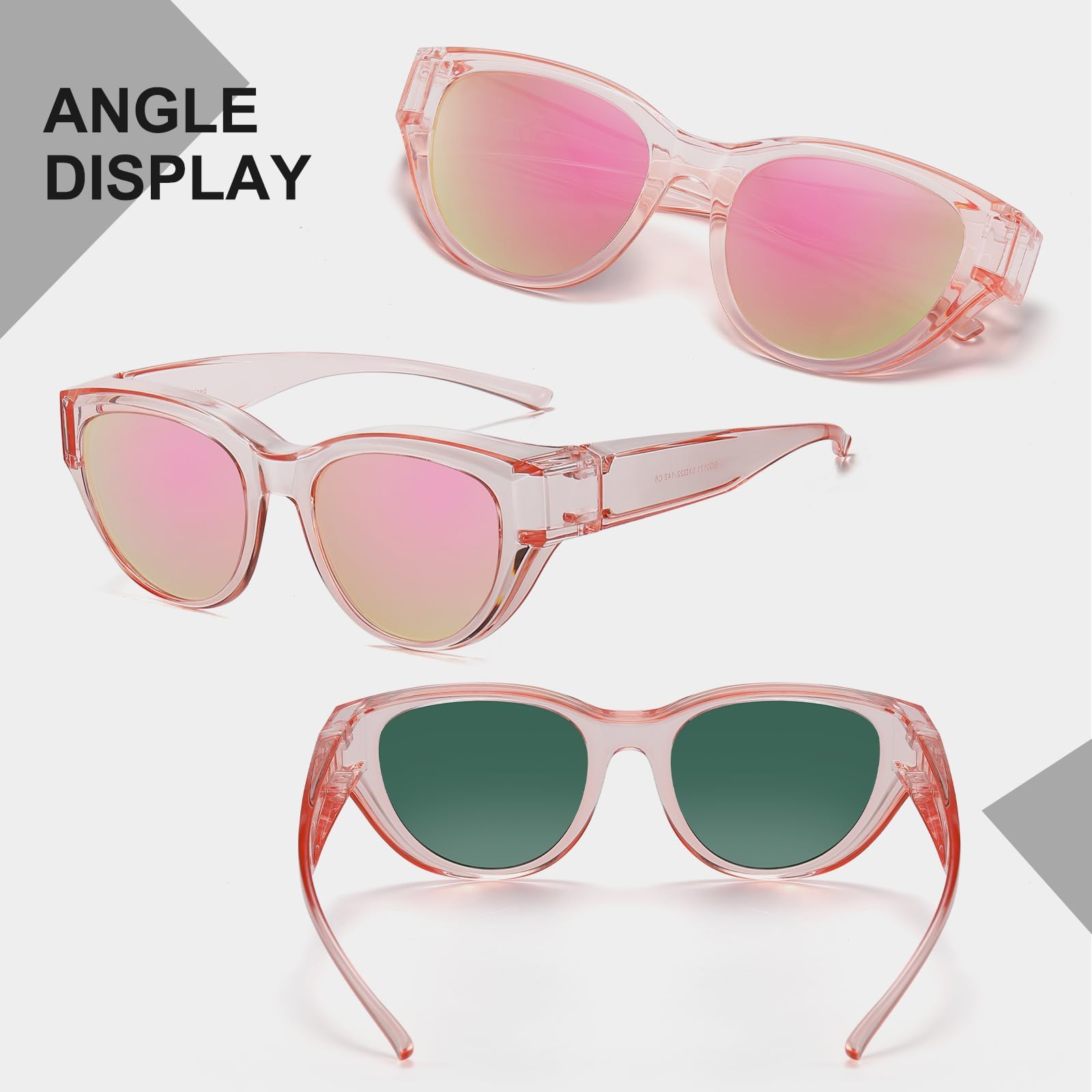 HAOLOTA Polarized Fit Over Sunglasses for Women Cat Eye for Prescription Glasses SG0171