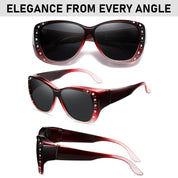 HAOLOTA Women's Polarized Fit Over Sunglasses with RhinestoneUV400 Protection SG0107