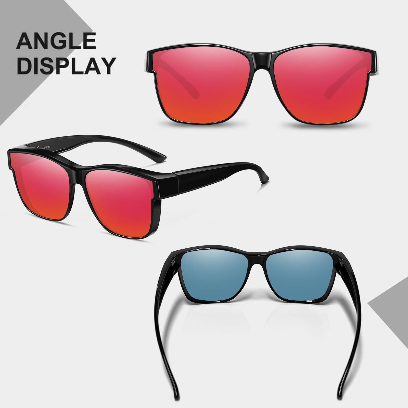 HAOLOTA Fit-Over Sunglasses-Polarized for Men Square Shades Oversized SG0174L