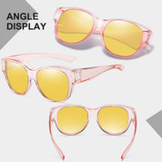 HAOLOTA Polarized Night Vision Driving Glasses Women Fit Over Glasses, Anti Glare NV0179