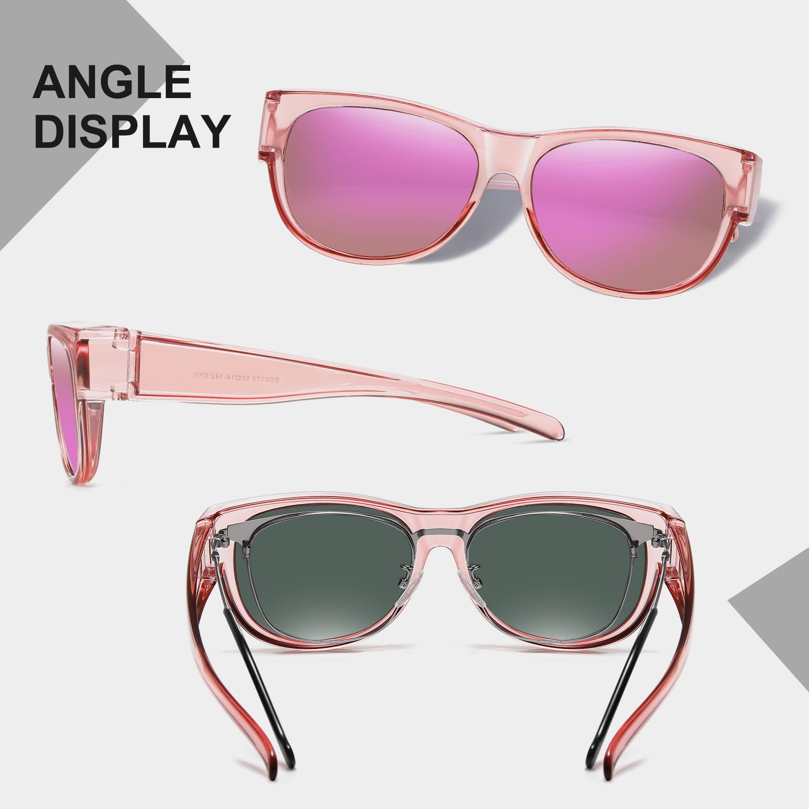 HAOLOTA Cat Eye Sunglasses for Women Polarized Sunglasses Wear Over Glasses SG0173