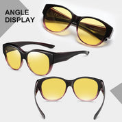HAOLOTA Polarized Night Vision Driving Glasses Women Fit Over Glasses, Anti Glare NV0179