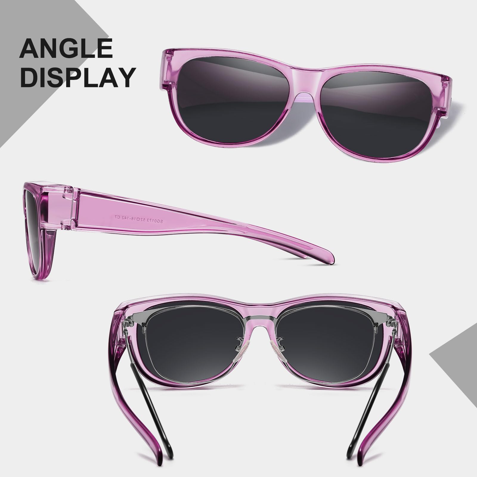 HAOLOTA Cat Eye Sunglasses for Women Polarized Sunglasses Wear Over Glasses SG0173