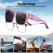 HAOLOTA Fit-Over Sunglasses for Women Men Square Shapes UV Protection SG0512