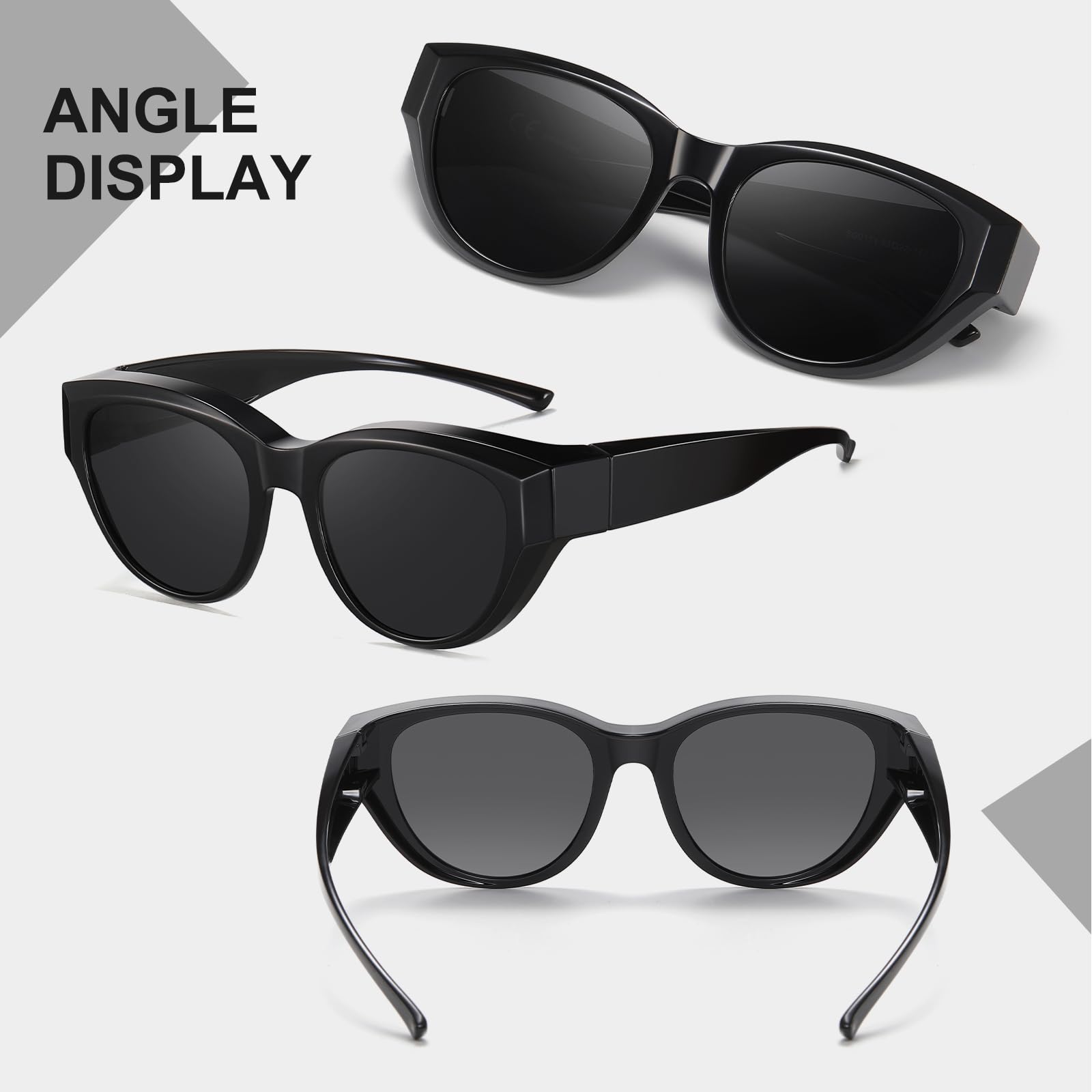 HAOLOTA Polarized Fit Over Sunglasses for Women Cat Eye for Prescription Glasses SG0171