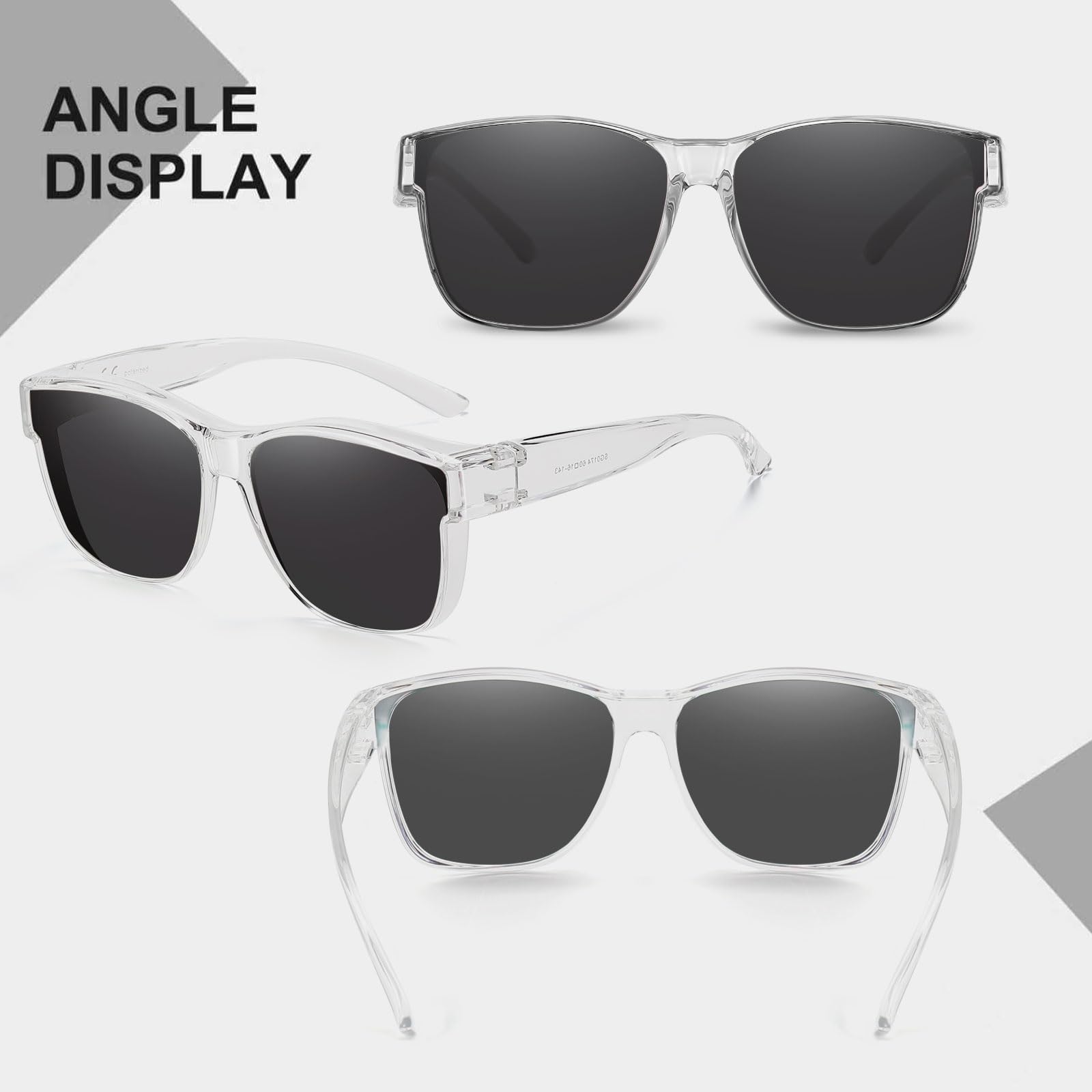 HAOLOTA Fit-Over Sunglasses Polarized for Men Square Shades UV400 Protection SG0174M