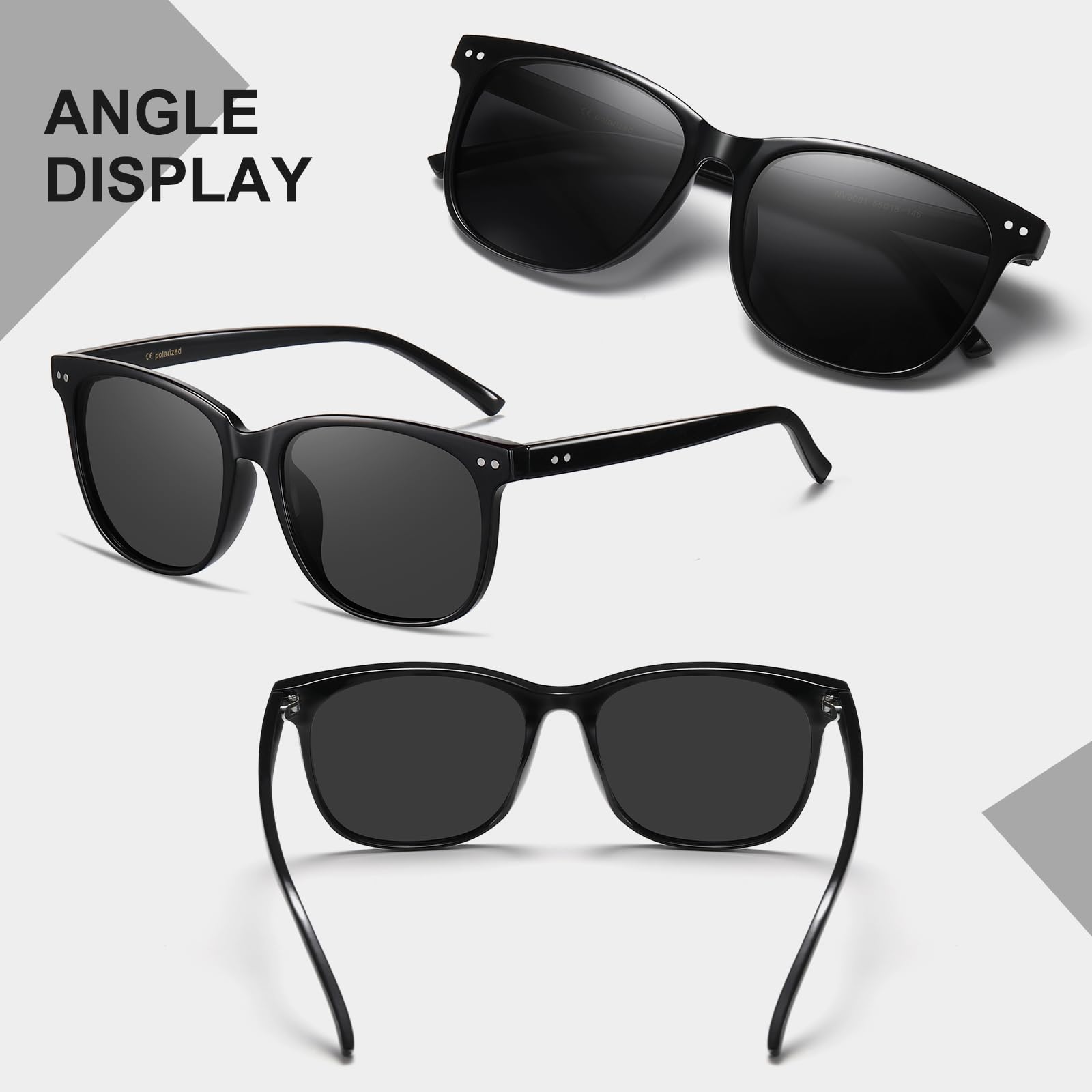 HAOLOTA 2pcs Classic Round Polarized Sunglasses for Women Men Lightweight SG8081-2P