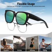 HAOLOTA Fit-Over Sunglasses for Women Men Square Shapes UV Protection SG0512
