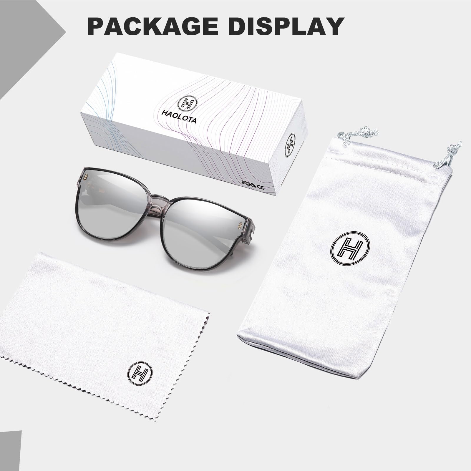 HAOLOTA Cat Eye Sunglasses for Prescription Glasses Women TR90 Lightweight SG0189