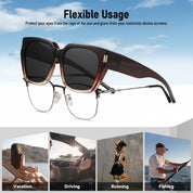 HAOLOTA Fit-Over Sunglasses for Women Men Square Shapes UV Protection SG0512