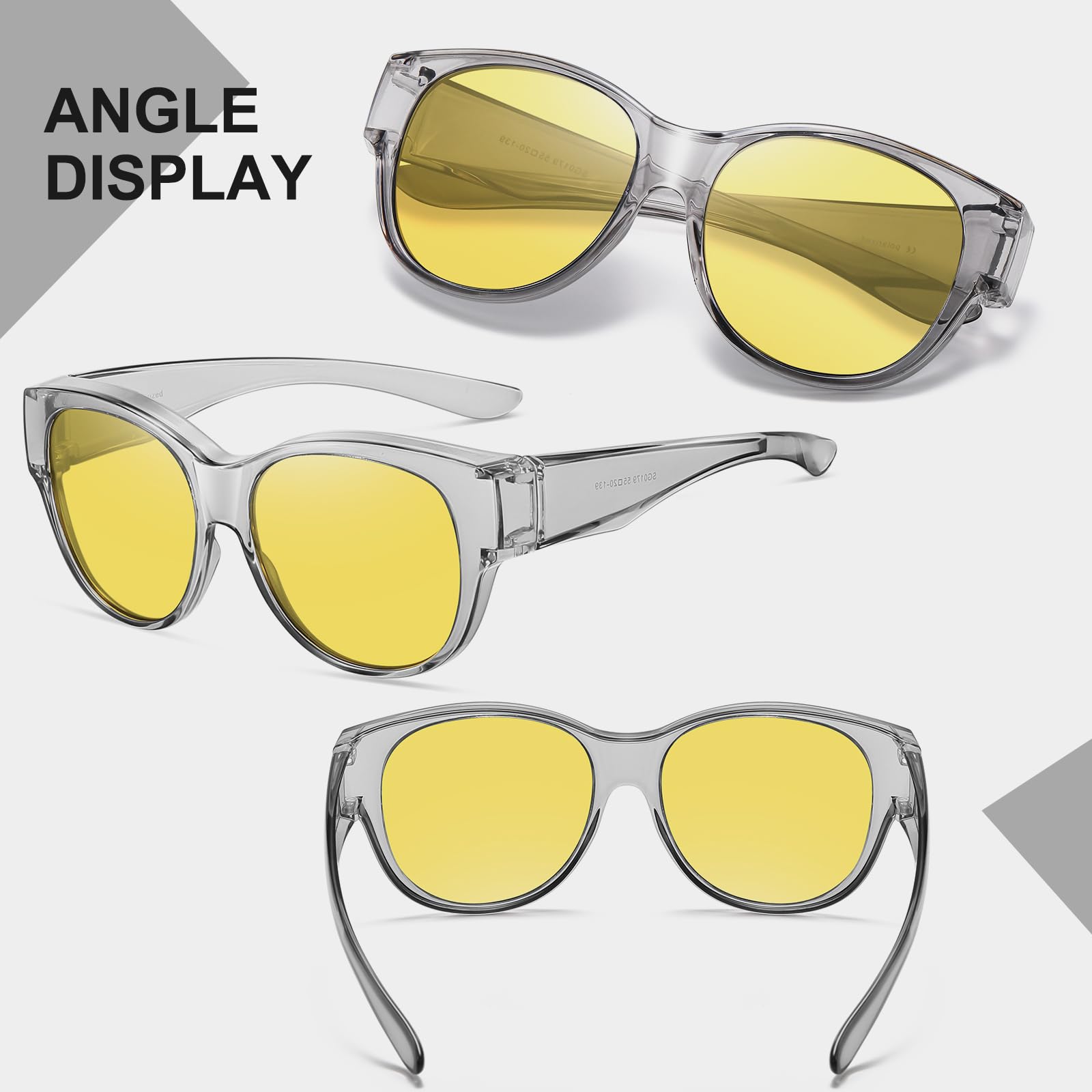 HAOLOTA Polarized Night Vision Driving Glasses Women Fit Over Glasses, Anti Glare NV0179