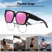 HAOLOTA Fit-Over Sunglasses for Women Men Square Shapes UV Protection SG0512
