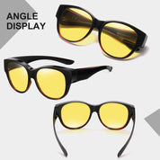 HAOLOTA Polarized Night Vision Driving Glasses Women Fit Over Glasses, Anti Glare NV0179