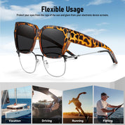 HAOLOTA Fit-Over Sunglasses for Women Men Square Shapes UV Protection SG0512