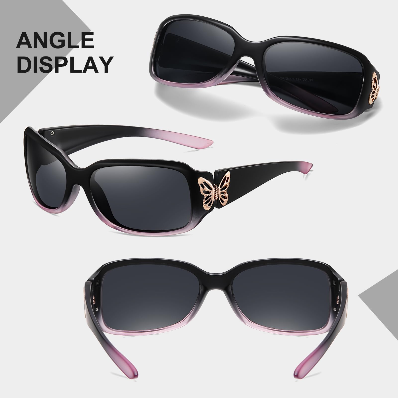 HAOLOTA Women's Polarized Sunglasses - Fashionable Butterfly Design SG0012