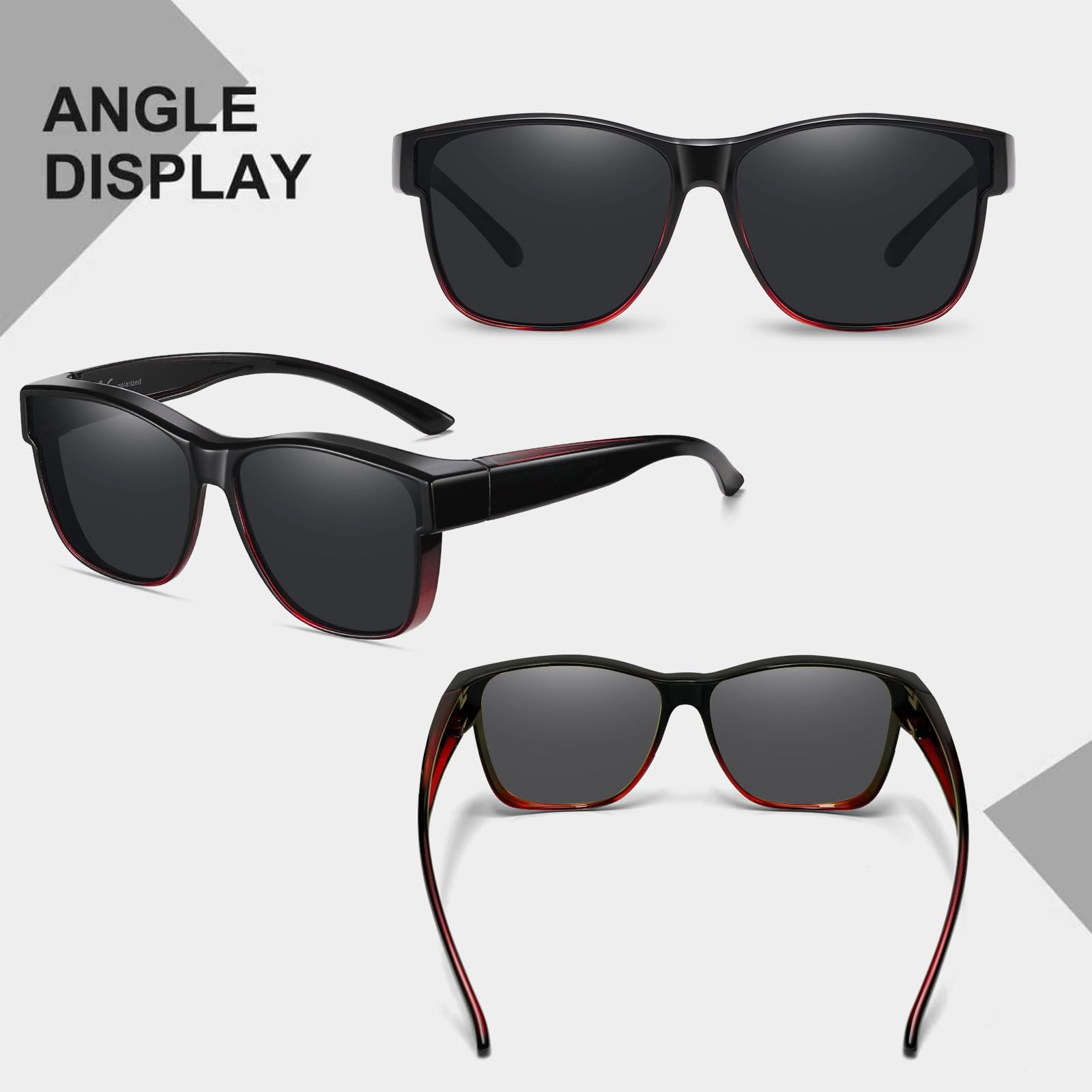 HAOLOTA Fit-Over Sunglasses-Polarized for Men Square Shades Oversized SG0174L
