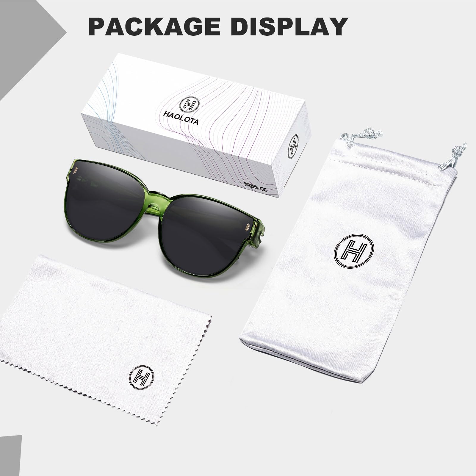 HAOLOTA Cat Eye Sunglasses for Prescription Glasses Women TR90 Lightweight SG0189