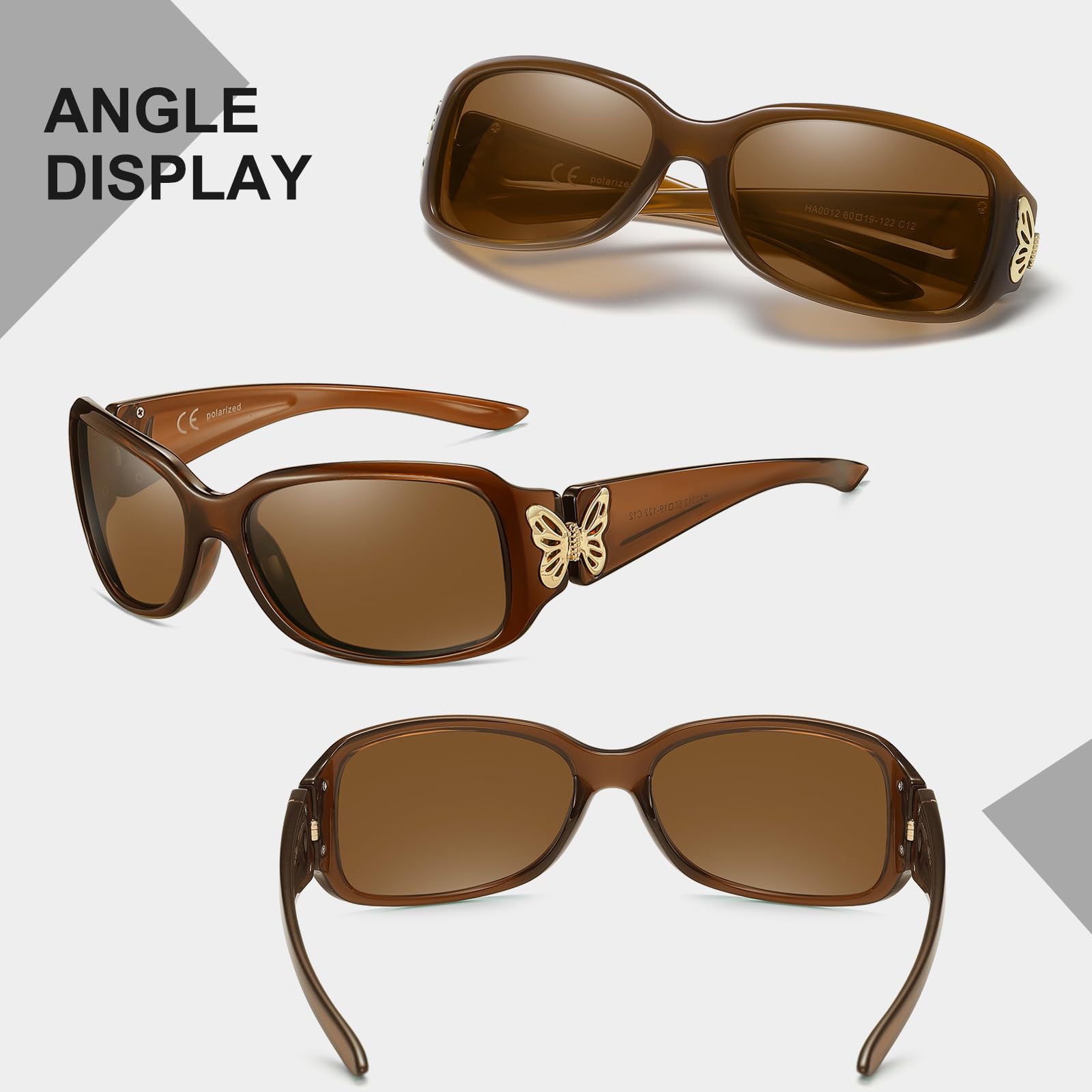 HAOLOTA Women's Polarized Sunglasses - Fashionable Butterfly Design SG0012